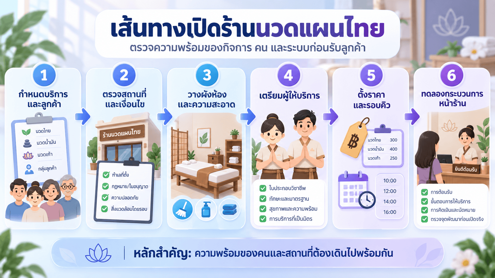 ขั้นตอนเตรียมเปิดร้านนวดแผนไทยตั้งแต่บริการถึงทดลองหน้าร้าน
